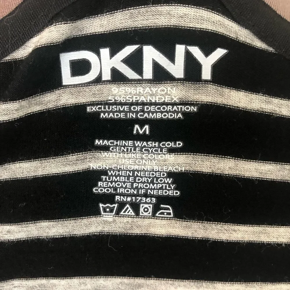 DKNY Sleeveless Striped V Neck Casual Dress Size M - Picture 7 of 7